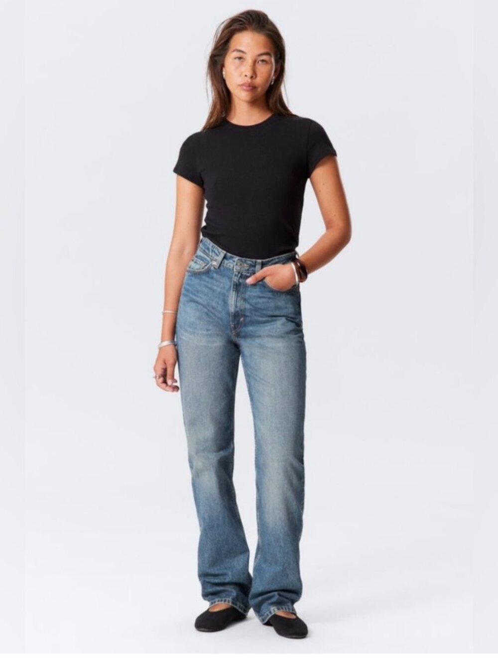 Weekday PIN Jeans Size 25/30 Mid Rise Straight Leg Denim